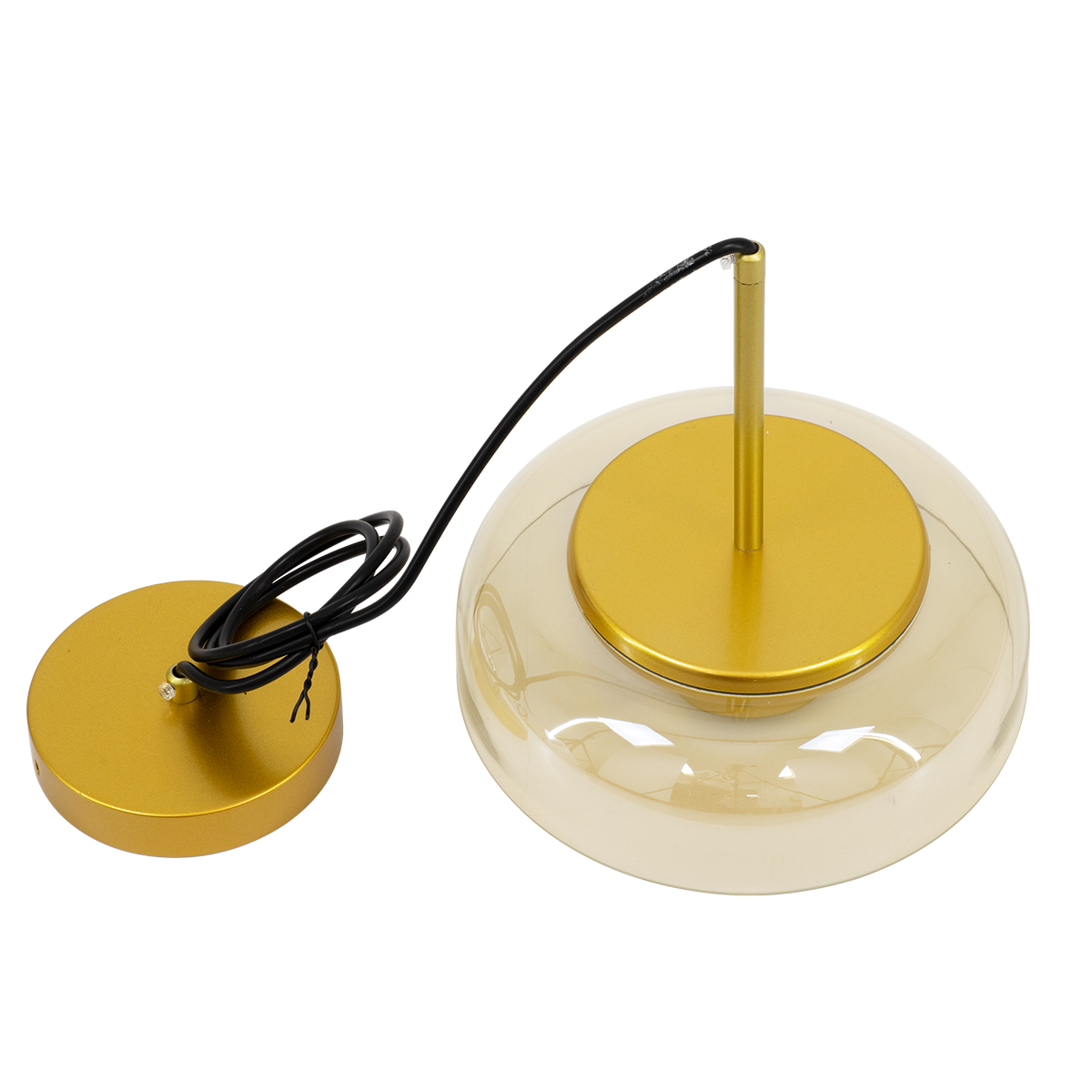 GLOBOSTAR® CHARLOTTE 00744 Μοντέρνο Κρεμαστό Φωτιστικό Οροφής LED 5W 500lm 180° AC 220-240V IP20 Θερμό Λευκό 2700K - Lumileds SMD Chip - Μελί & Χρυσό - Μ23 x Π23 x Υ23cm - 2 Χρόνια Εγγύηση - Image 11