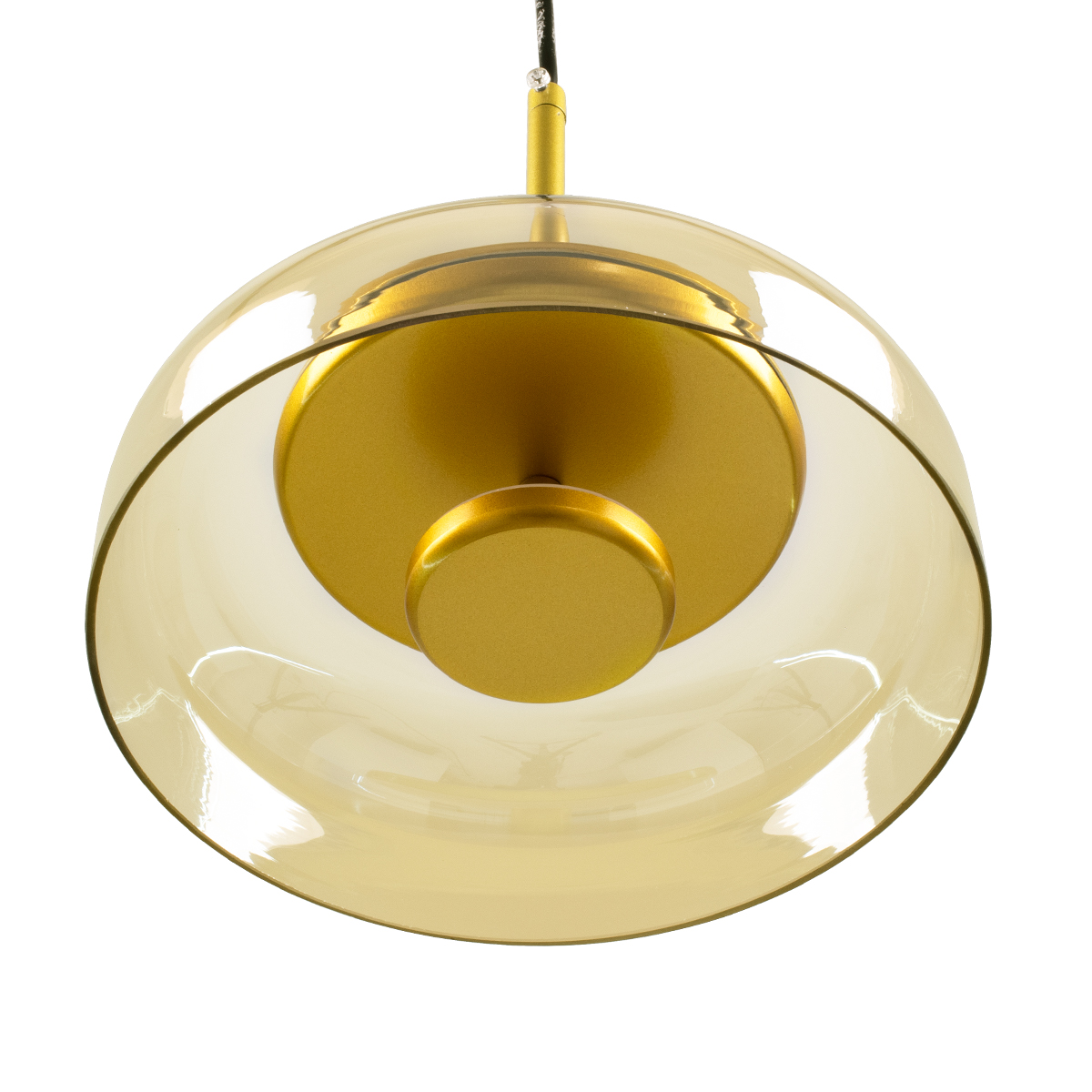 GLOBOSTAR® CHARLOTTE 00744 Μοντέρνο Κρεμαστό Φωτιστικό Οροφής LED 5W 500lm 180° AC 220-240V IP20 Θερμό Λευκό 2700K - Lumileds SMD Chip - Μελί & Χρυσό - Μ23 x Π23 x Υ23cm - 2 Χρόνια Εγγύηση - Image 9