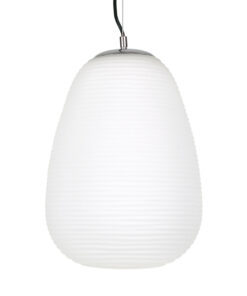 GLOBOSTAR® FREYA 00745 Μοντέρνο Κρεμαστό Φωτιστικό Οροφής με Ντουί 1 x E27 AC 220-240V IP20 - Λευκό & Ασημί - Μ24 x Π24 x Υ35cm