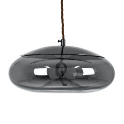 GLOBOSTAR® AXTON 00751 Μοντέρνο Κρεμαστό Φωτιστικό Οροφής LED 5W 500lm 180° AC 220-240V IP20 Θερμό Λευκό 2700K - Sanan SMD Chip - Μαύρο & Μαύρο Φιμέ - Μ30 x Π30 x Υ15cm - 2 Xρόνια Εγγύηση
