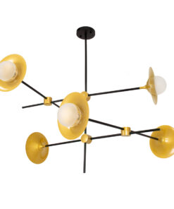 GLOBOSTAR® JOLIET 00780 Μοντέρνο Φωτιστικό Οροφής με Ντουί 6 x G9 AC 220-240V IP20 - Μαύρο & Χρυσό - Μ93 x Π93 x Υ87cm