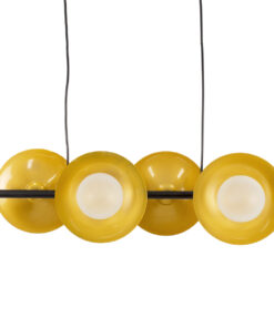 GLOBOSTAR® JOLIET 00782 Μοντέρνο Κρεμαστό Φωτιστικό Οροφής με Ντουί 4 x G9 AC 220-240V IP20 - Μαύρο & Χρυσό - Μ65 x Π28 x Υ20cm