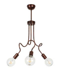GLOBOSTAR® ASPECT 00788 Μοντέρνο Φωτιστικό Οροφής με Ντουί 3 x E27 AC 220-240V IP20 - Χάλκινο - Μ42 x Π42 x Υ60cm