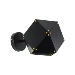 GLOBOSTAR® WELLES 00794 Μοντέρνο Φωτιστικό Τοίχου - Απλίκα με Ντουί 1 x E14 AC 220-240V IP20 - Μαύρο - Μ17 x Π28 x Υ17cm