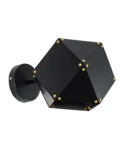 GLOBOSTAR® WELLES 00794 Μοντέρνο Φωτιστικό Τοίχου - Απλίκα με Ντουί 1 x E14 AC 220-240V IP20 - Μαύρο - Μ17 x Π28 x Υ17cm