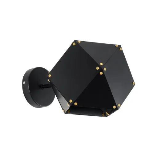 GLOBOSTAR® WELLES 00794 Μοντέρνο Φωτιστικό Τοίχου - Απλίκα με Ντουί 1 x E14 AC 220-240V IP20 - Μαύρο - Μ17 x Π28 x Υ17cm