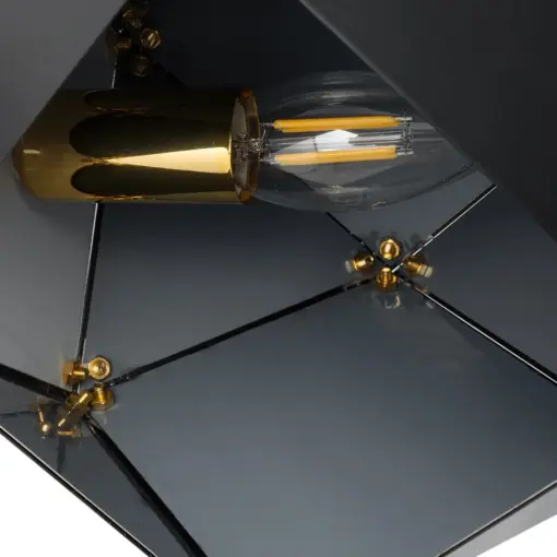 GLOBOSTAR® WELLES 00794 Μοντέρνο Φωτιστικό Τοίχου - Απλίκα με Ντουί 1 x E14 AC 220-240V IP20 - Μαύρο - Μ17 x Π28 x Υ17cm - Image 10