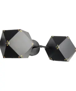 GLOBOSTAR® WELLES 00795 Μοντέρνο Φωτιστικό Τοίχου - Απλίκα με Ντουί 2 x E14 AC 220-240V IP20 - Μαύρο - Μ52 x Π21 x Υ17cm