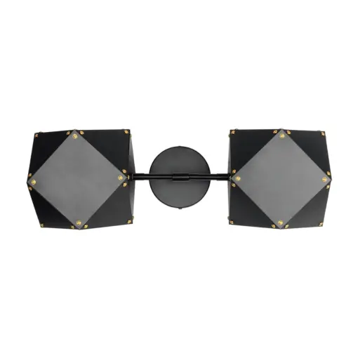 GLOBOSTAR® WELLES 00795 Μοντέρνο Φωτιστικό Τοίχου - Απλίκα με Ντουί 2 x E14 AC 220-240V IP20 - Μαύρο - Μ52 x Π21 x Υ17cm - Image 4