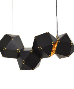 GLOBOSTAR® WELLES REPLICA 00796 Μοντέρνο Κρεμαστό Φωτιστικό Οροφής με Ντουί 4 x E14 AC 220-240V IP20 - Μαύρο & Χρυσό - Μ68 x Π32 x Υ30cm