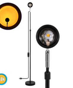 GloboStar® 00819 Μοντέρνο Minimal Επιδαπέδιο Φωτιστικό Μεταλλικό Μονόφωτο LED 12W DC 5V με Projector LENS Ειδικού Εφέ & Καλώδιο Τροφοδοσίας USB Rotation Head 180° SUN