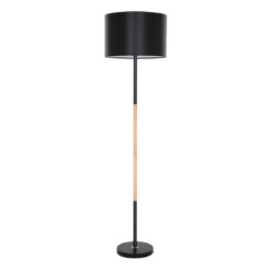 GLOBOSTAR® ASHLEY 00824 Μοντέρνο Επιδαπέδιο Φωτιστικό με Ντουί 1 x E27 AC 220-240V IP20 - Μαύρο & Μπεζ - Μ40 x Π40 x Υ145cm
