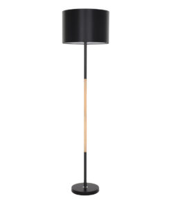 GLOBOSTAR® ASHLEY 00824 Μοντέρνο Επιδαπέδιο Φωτιστικό με Ντουί 1 x E27 AC 220-240V IP20 - Μαύρο & Μπεζ - Μ40 x Π40 x Υ145cm