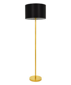 GLOBOSTAR® ASHLEY 00825 Μοντέρνο Επιδαπέδιο Φωτιστικό με Ντουί 1 x E27 AC 220-240V IP20 - Μαύρο & Χρυσό - Μ40 x Π40 x Υ148cm