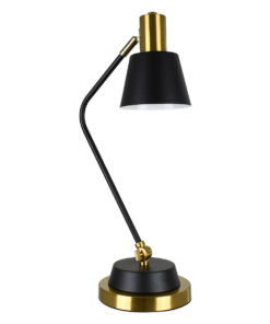 GLOBOSTAR® LETO 00834 Μοντέρνο Επιτραπέζιο Φωτιστικό Πορτατίφ με Ντουί 1 x E27 AC 220-240V IP20 - Μαύρο & Χρυσό - Μ30 x Π18 x Υ54cm