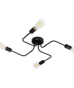 GLOBOSTAR® LIBERTA 00838 Vintage Φωτιστικό Οροφής με Ντουί 4 x E27 AC 220-240V IP20 - Μαύρο - Μ44.5 x Π44.5 x Υ12cm