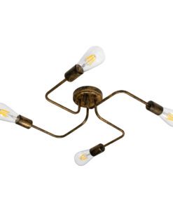 GLOBOSTAR® LIBERTA 00839 Μοντέρνο Φωτιστικό Οροφής με Ντουί 4 x E27 AC 220-240V IP20 - Χάλκινο - Μ44.5 x Π44.5 x Υ12cm