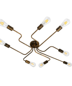 GLOBOSTAR® LIBERTA 00841 Μοντέρνο Φωτιστικό Οροφής με Ντουί 8 x E27 AC 220-240V IP20 - Μπρούτζινο - Μ102 x Π72 x Υ10.5cm