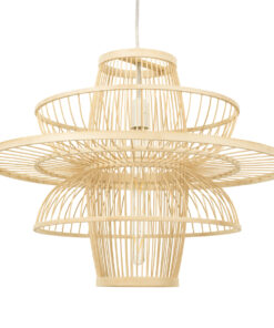 GLOBOSTAR® BALI 00862 Boho Κρεμαστό Φωτιστικό Οροφής με Ντουί 1 x E27 AC 220-240V IP20 - Μπεζ - Μ60 x Π60 x Υ45cm