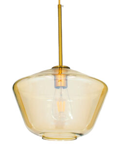 GLOBOSTAR® AMARIS 00870 Μοντέρνο Κρεμαστό Φωτιστικό Οροφής με Ντουί 1 x E27 AC 220-240V IP20 - Χρυσό Πλατίνα & Μελί - Μ30 x Π30 x Y22cm