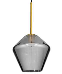 GLOBOSTAR® AMARIS 00872 Μοντέρνο Κρεμαστό Φωτιστικό Οροφής με Ντουί 1 x E27 AC 220-240V IP20 - Χρυσό Πλατίνα & Μαύρο Φιμέ - Μ22 x Π22 x Y22cm