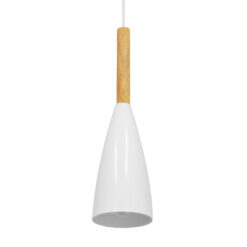 GLOBOSTAR® DILLON 00876 Μοντέρνο Κρεμαστό Φωτιστικό Οροφής με Ντουί 1 x E27 AC 220-240V IP20 - Λευκό & Μπεζ - Μ11 x Π11 x Υ36cm