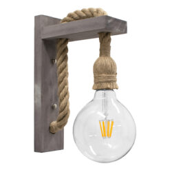 GLOBOSTAR® KENSI 00879 Boho Φωτιστικό Τοίχου - Απλίκα με Ντουί 1 x E27 AC 220-240V IP20 - Καφέ & Μπεζ - Μ7 x Π20 x Υ30cm
