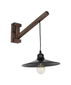 GLOBOSTAR® JONAS 00882 Vintage Φωτιστικό Τοίχου - Απλίκα με Ντουί 1 x E27 AC 220-240V IP20 - Καφέ & Μαύρο - Μ26 x Π50 x Υ50cm