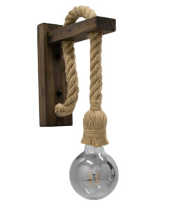 GLOBOSTAR® KENSI 00883 Boho Φωτιστικό Τοίχου - Απλίκα με Ντουί 1 x E27 AC 220-240V IP20 - Καφέ & Μπεζ - Μ7 x Π19 x Υ28cm