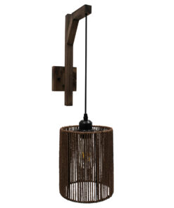 GLOBOSTAR® CASTI 00887 Boho Φωτιστικό Τοίχου - Απλίκα με Ντουί 1 x E27 AC 220-240V IP20 - Καφέ - Μ18 x Π30 x Υ75cm