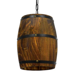 GLOBOSTAR® BARREL 00890 Vintage Κρεμαστό Φωτιστικό Οροφής με Ντουί 1 x E27 AC 220-240V IP20 - Kαφέ - Μ24 x Π24 x Υ29cm