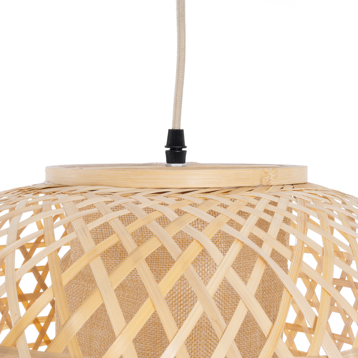 GLOBOSTAR® MAURITIUS 00901 Boho Κρεμαστό Φωτιστικό Οροφής με Ντουί 1 x E27 AC 220-240V IP20 - Μπεζ - Μ40 x Π40 x Υ60cm - Image 7
