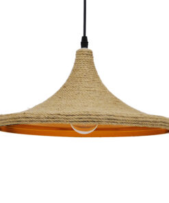 GLOBOSTAR® SHANGHAI ROPE 00917 Boho Κρεμαστό Φωτιστικό Οροφής με Ντουί 1 x E27 AC 220-240V IP20 - Μπεζ - Μ37 x Π37 x Υ20cm
