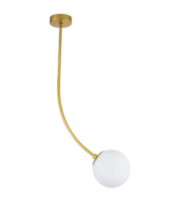 GLOBOSTAR® DRIZZLE 00921 Μοντέρνο Φωτιστικό Οροφής με Ντουί 1 x E27 AC 220-240V IP20 - Λευκό & Χρυσό - Μ15 x Π15 x Υ100cm