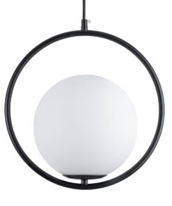 GLOBOSTAR® MADRID 00931 Μοντέρνο Κρεμαστό Φωτιστικό Οροφής με Ντουί 1 x E27 AC 220-240V IP20 - Μαύρο & Λευκό - Μ30 x Π20 x Υ30cm