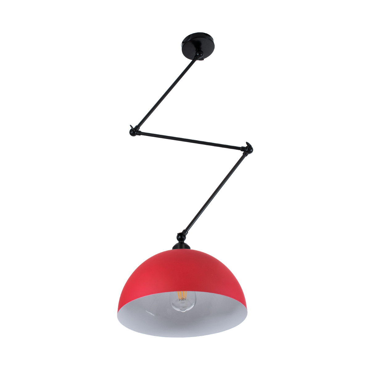 GLOBOSTAR® LOTUS 00938 Μοντέρνο Φωτιστικό Οροφής με Ντουί 1 x E27 AC 220-240V IP20 - Κόκκινο & Μαύρο - Μ30 x Π30 x Υ21cm - Image 5