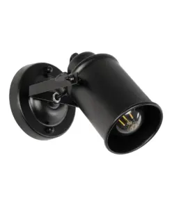 GLOBOSTAR® JAKE 00948 Μοντέρνο Φωτιστικό Τοίχου - Απλίκα με Ντουί 1 x E27 AC 220-240V IP20 - Μαύρο - Μ9 x Π22 x Y22cm