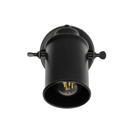 GLOBOSTAR® JAKE 00948 Μοντέρνο Φωτιστικό Τοίχου - Απλίκα με Ντουί 1 x E27 AC 220-240V IP20 - Μαύρο - Μ9 x Π22 x Y22cm - Image 3