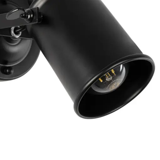 GLOBOSTAR® JAKE 00948 Μοντέρνο Φωτιστικό Τοίχου - Απλίκα με Ντουί 1 x E27 AC 220-240V IP20 - Μαύρο - Μ9 x Π22 x Y22cm - Image 6