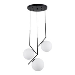 GLOBOSTAR® MONROE 00952 Μοντέρνο Κρεμαστό Φωτιστικό Οροφής με Ντουί 3 x E27 AC 220-240V IP20 - Μαύρο & Λευκό - Μ60 x Π60 x Υ50cm