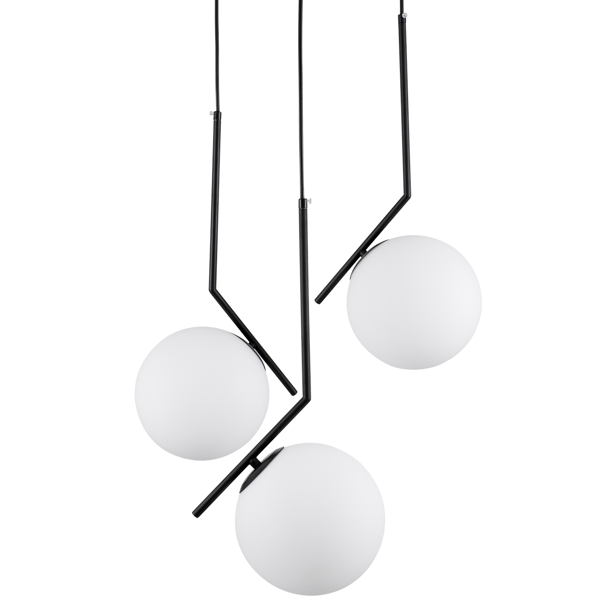 GLOBOSTAR® MONROE 00952 Μοντέρνο Κρεμαστό Φωτιστικό Οροφής με Ντουί 3 x E27 AC 220-240V IP20 - Μαύρο & Λευκό - Μ60 x Π60 x Υ50cm - Image 4