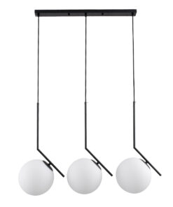GLOBOSTAR® MONROE 00954 Μοντέρνο Κρεμαστό Φωτιστικό Οροφής με Ντουί 3 x E27 AC 220-240V IP20 - Μαύρο & Λευκό - Μ74 x Π25 x Υ50cm