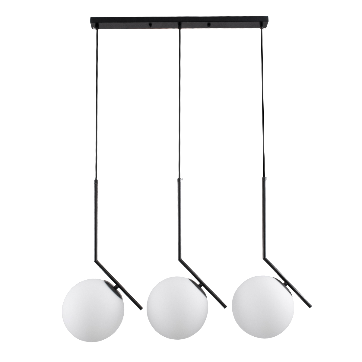 GLOBOSTAR® MONROE 00954 Μοντέρνο Κρεμαστό Φωτιστικό Οροφής με Ντουί 3 x E27 AC 220-240V IP20 - Μαύρο & Λευκό - Μ74 x Π25 x Υ50cm