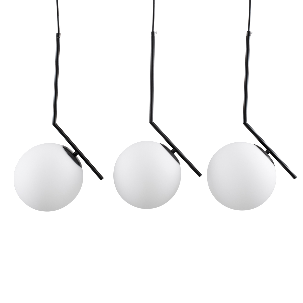 GLOBOSTAR® MONROE 00954 Μοντέρνο Κρεμαστό Φωτιστικό Οροφής με Ντουί 3 x E27 AC 220-240V IP20 - Μαύρο & Λευκό - Μ74 x Π25 x Υ50cm - Image 4
