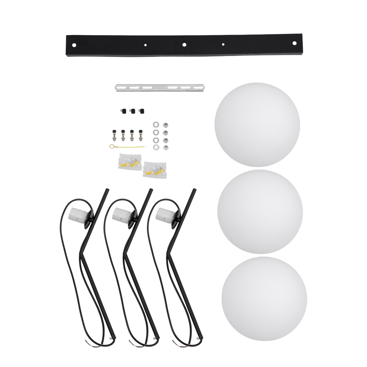 GLOBOSTAR® MONROE 00954 Μοντέρνο Κρεμαστό Φωτιστικό Οροφής με Ντουί 3 x E27 AC 220-240V IP20 - Μαύρο & Λευκό - Μ74 x Π25 x Υ50cm - Image 7