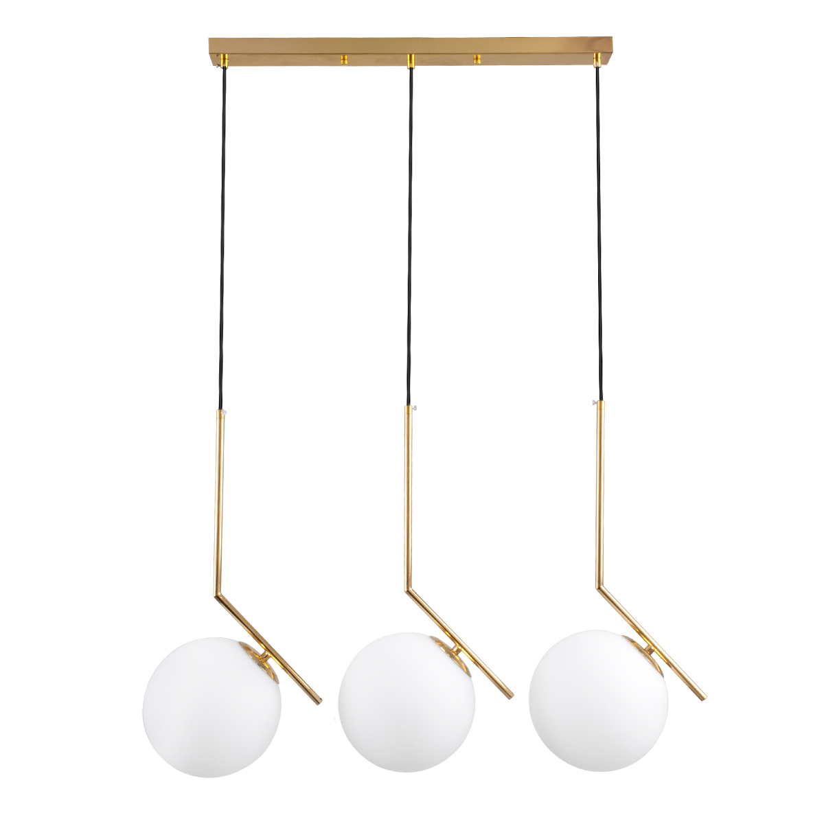 GLOBOSTAR® MONROE 00955 Μοντέρνο Κρεμαστό Φωτιστικό Οροφής με Ντουί 3 x E27 AC 220-240V IP20 - Χρυσό & Λευκό - Μ74 x Π25 x Υ50cm