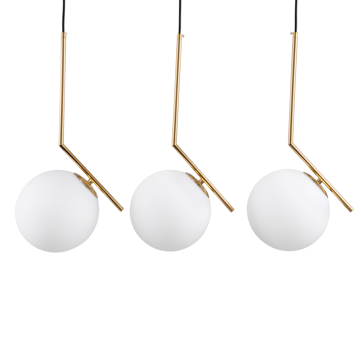 GLOBOSTAR® MONROE 00955 Μοντέρνο Κρεμαστό Φωτιστικό Οροφής με Ντουί 3 x E27 AC 220-240V IP20 - Χρυσό & Λευκό - Μ74 x Π25 x Υ50cm - Image 4