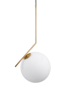 GLOBOSTAR® MONROE 00956 Μοντέρνο Κρεμαστό Φωτιστικό Οροφής με Ντουί 1 x E27 AC 220-240V IP20 - Χρυσό & Λευκό - Μ30 x Π30 x Υ75cm
