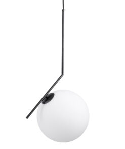 GLOBOSTAR® MONROE 00957 Μοντέρνο Κρεμαστό Φωτιστικό Οροφής με Ντουί 1 x E27 AC 220-240V IP20 - Μαύρο & Λευκό - Μ30 x Π30 x Υ75cm