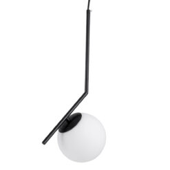 GLOBOSTAR® MONROE 00959 Μοντέρνο Κρεμαστό Φωτιστικό Οροφής με Ντουί 1 x E27 AC 220-240V IP20 - Μαύρο & Λευκό - Μ15 x Π15 x Υ49cm